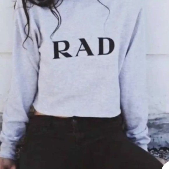 John Galt by Brandy Melville Cropped RAD sweatshirt size small - Picture 6 of 6
